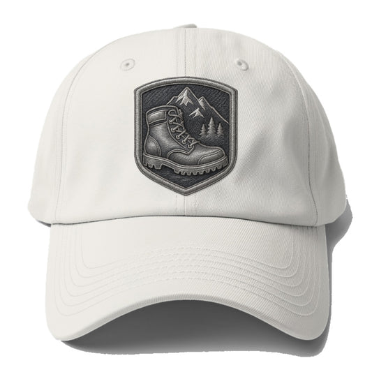 Hiking boots with mountain peak - hiker pride - Baseball Cap For Big Heads - Off White