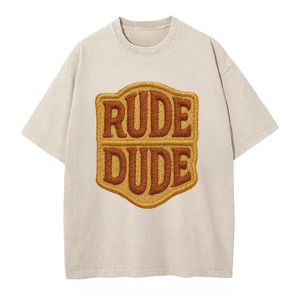 RUDE;DUDE ENERGY Surf Green Trucker - Vintage T-shirt - Off White