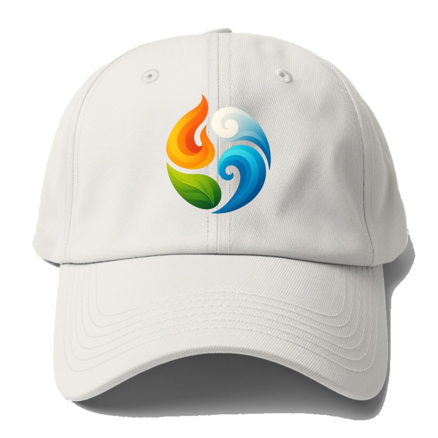 Four Elements Dance - Fire orange, water - Baseball Cap For Big Heads - Off White