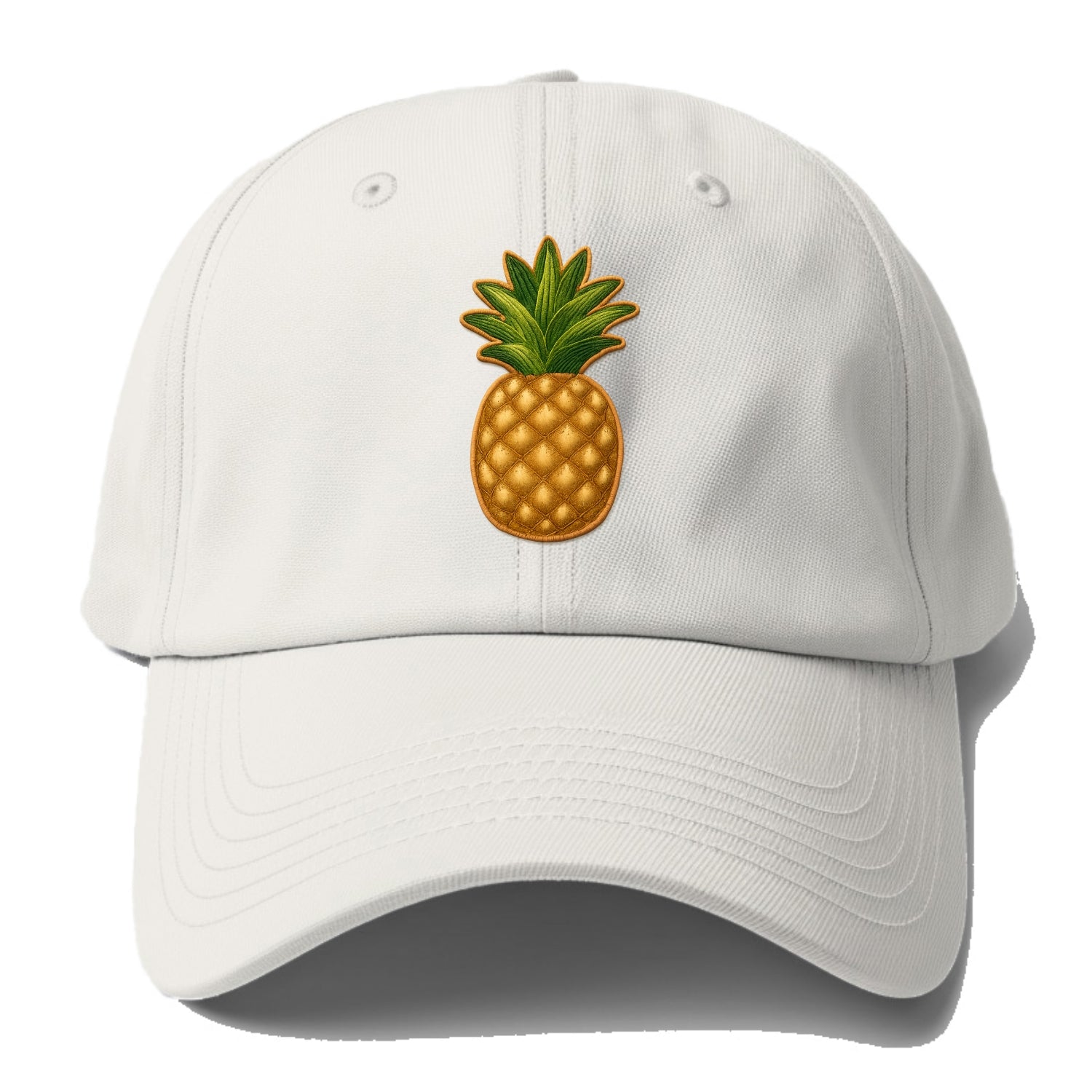 PINEAPPLE CROWN - tropical fruit in yellow and green , hospitality - Baseball Cap - Off White