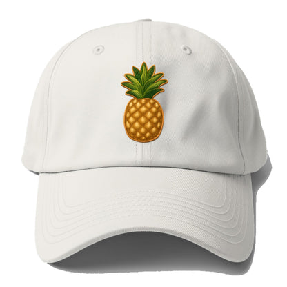 PINEAPPLE CROWN - tropical fruit in yellow and green , hospitality - Baseball Cap - Off White