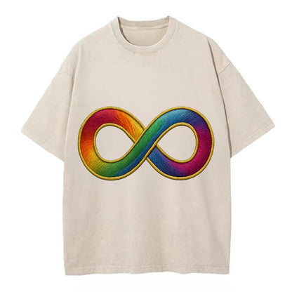 Infinity Symbol  - Vintage T-shirt - Off White
