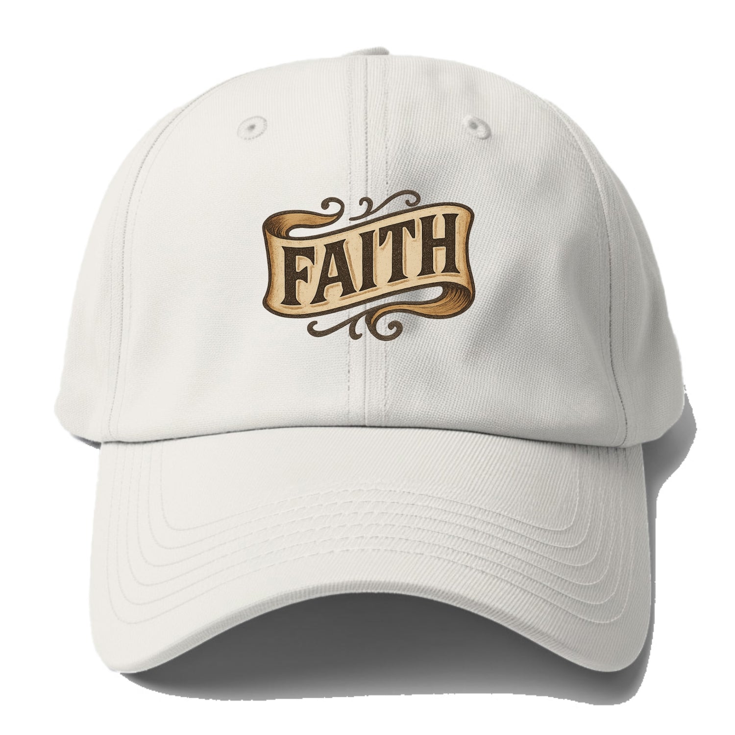Bold typography design - "FAITH" - trust in the unseen, spiritual - Baseball Cap For Big Heads - Off White