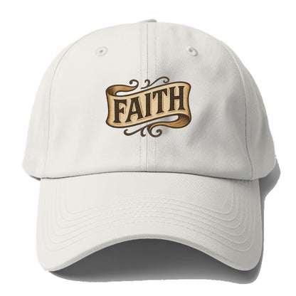 Bold typography design - "FAITH" - trust in the unseen, spiritual - Baseball Cap For Big Heads - Off White
