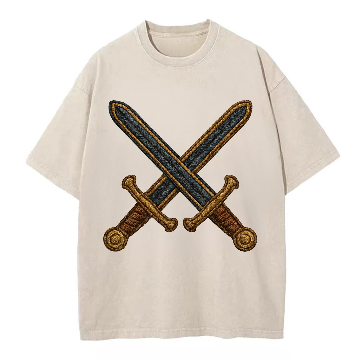 Crossed Swords  - Vintage T-shirt - Off White