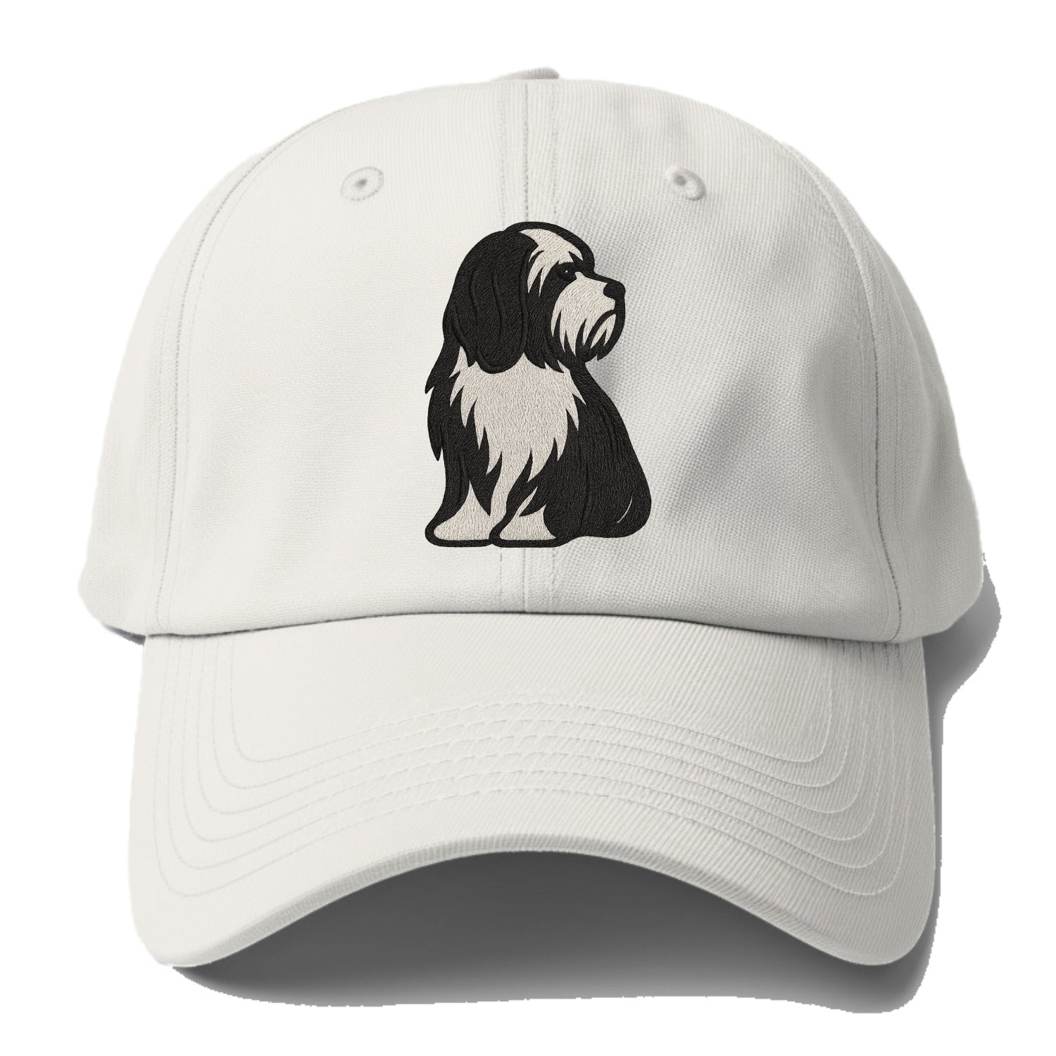 Tibetan Terrier - Black and white long c - Baseball Cap - Off White