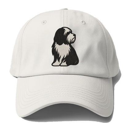 Tibetan Terrier - Black and white long c - Baseball Cap - Off White