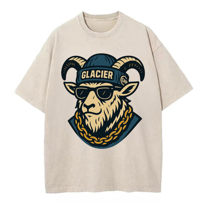 Glacier Mountain Goat - Vintage T-shirt - Off White