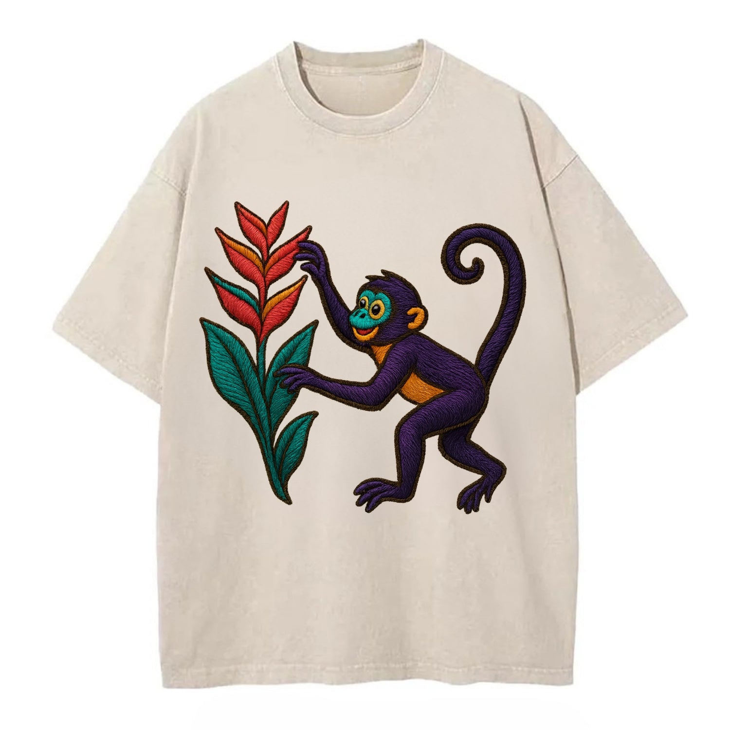 Spider Monkey - Vintage T-shirt - Off White