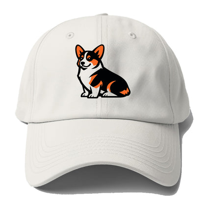 Tricolor Corgi Charm - Baseball Cap - Off White