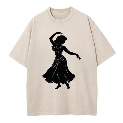 Belly dancer graceful gesture - Vintage T-shirt - Off White