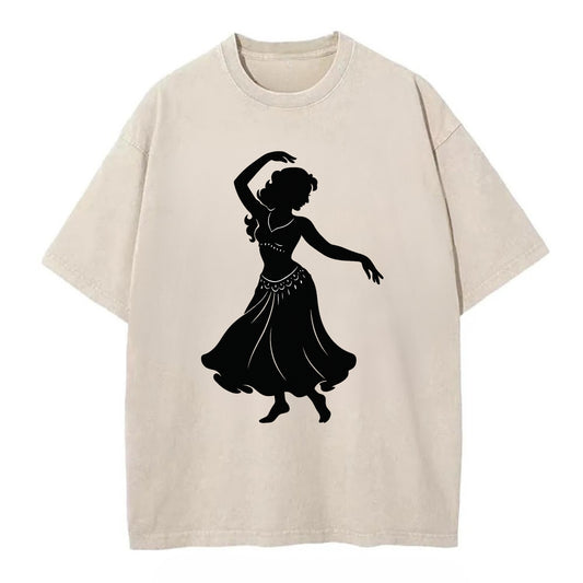 Belly dancer graceful gesture - Vintage T-shirt - Off White
