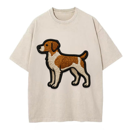 Brittany - Contemporary athletic logo wi - Vintage T-shirt - Off White