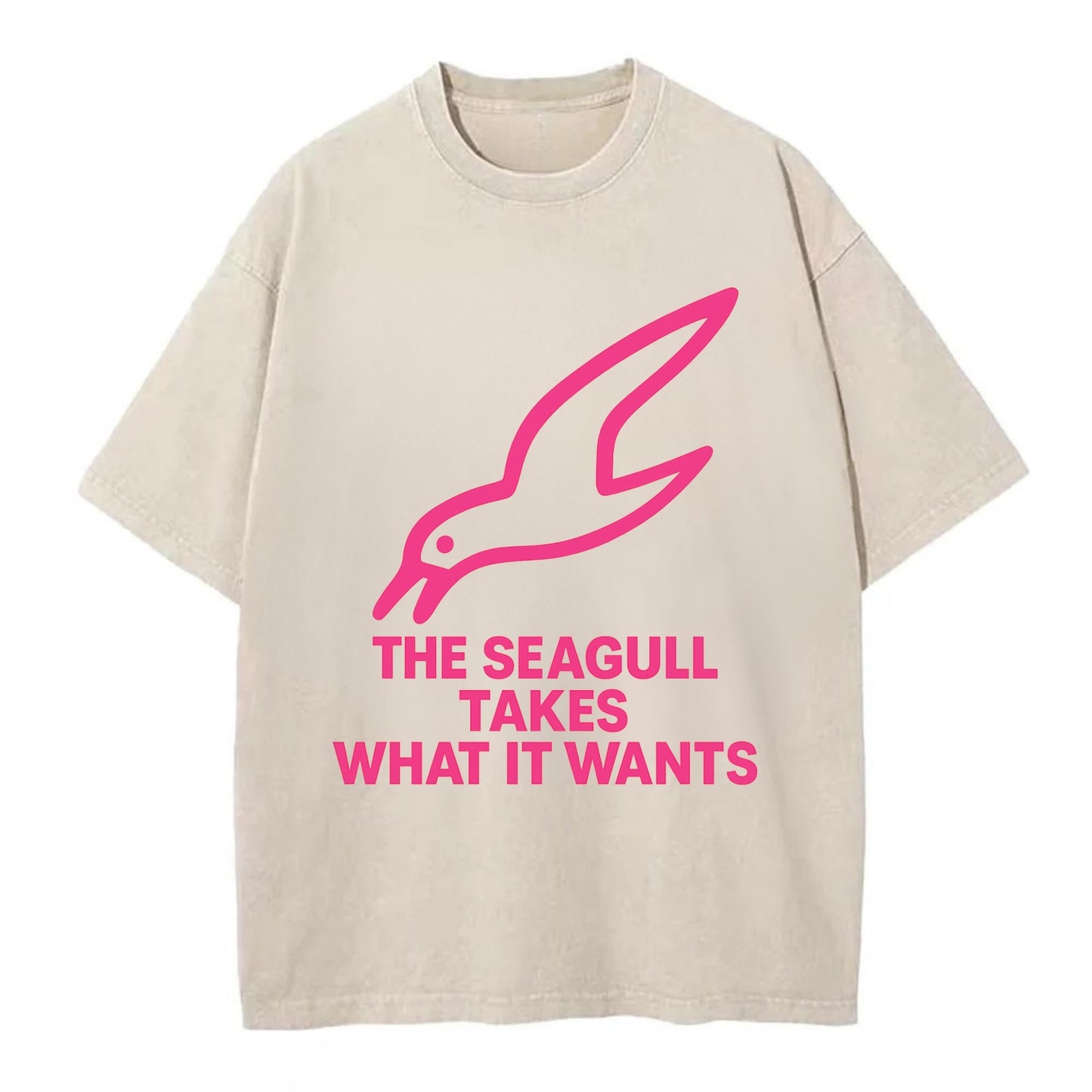 THE SEAGULL TAKES WHAT IT WANTS | Aggressive seagull diving down - Vintage T-shirt - Off White