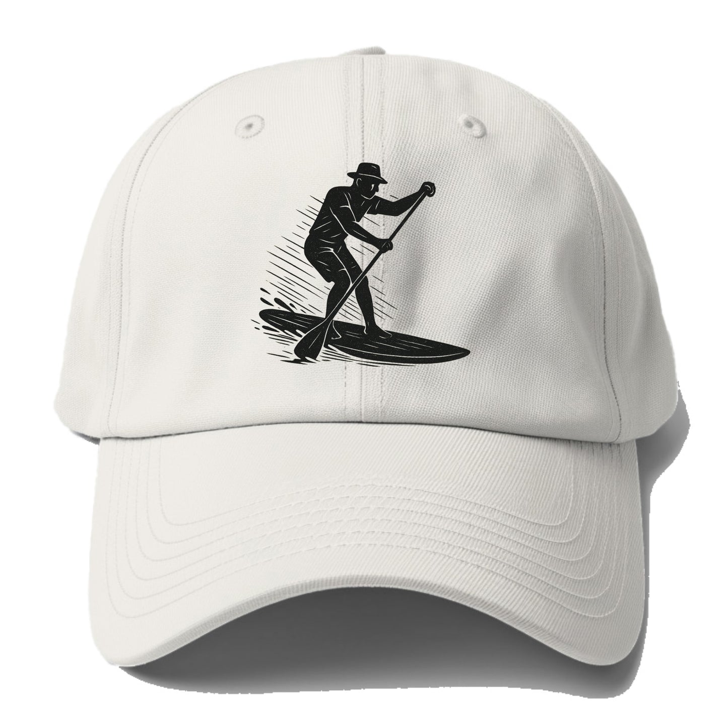 Stand-up paddleboarder on calm water - Baseball Cap - Off White