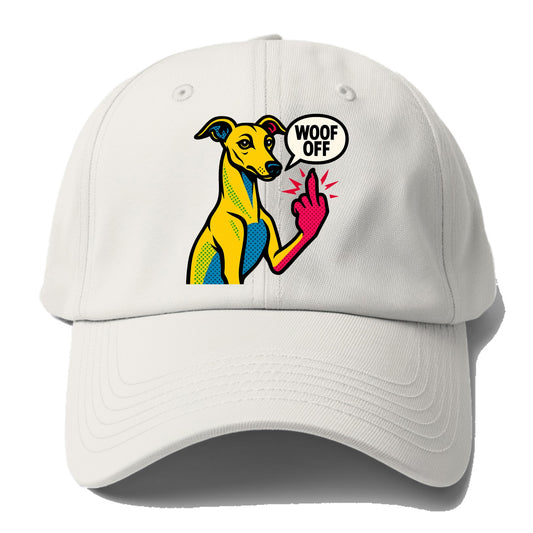 Whippet sleek athletic greyhound-like, elegant long paw giving sass - Baseball Cap For Big Heads - Off White