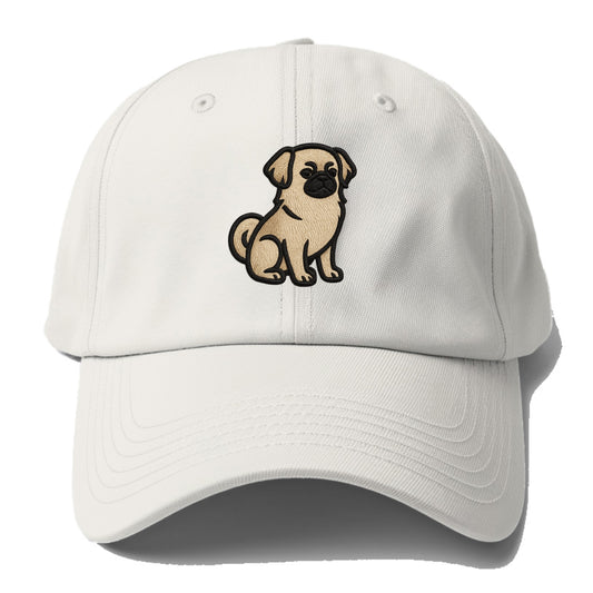 Tibetan Spaniel - Fawn small dog embroid - Baseball Cap - Off White