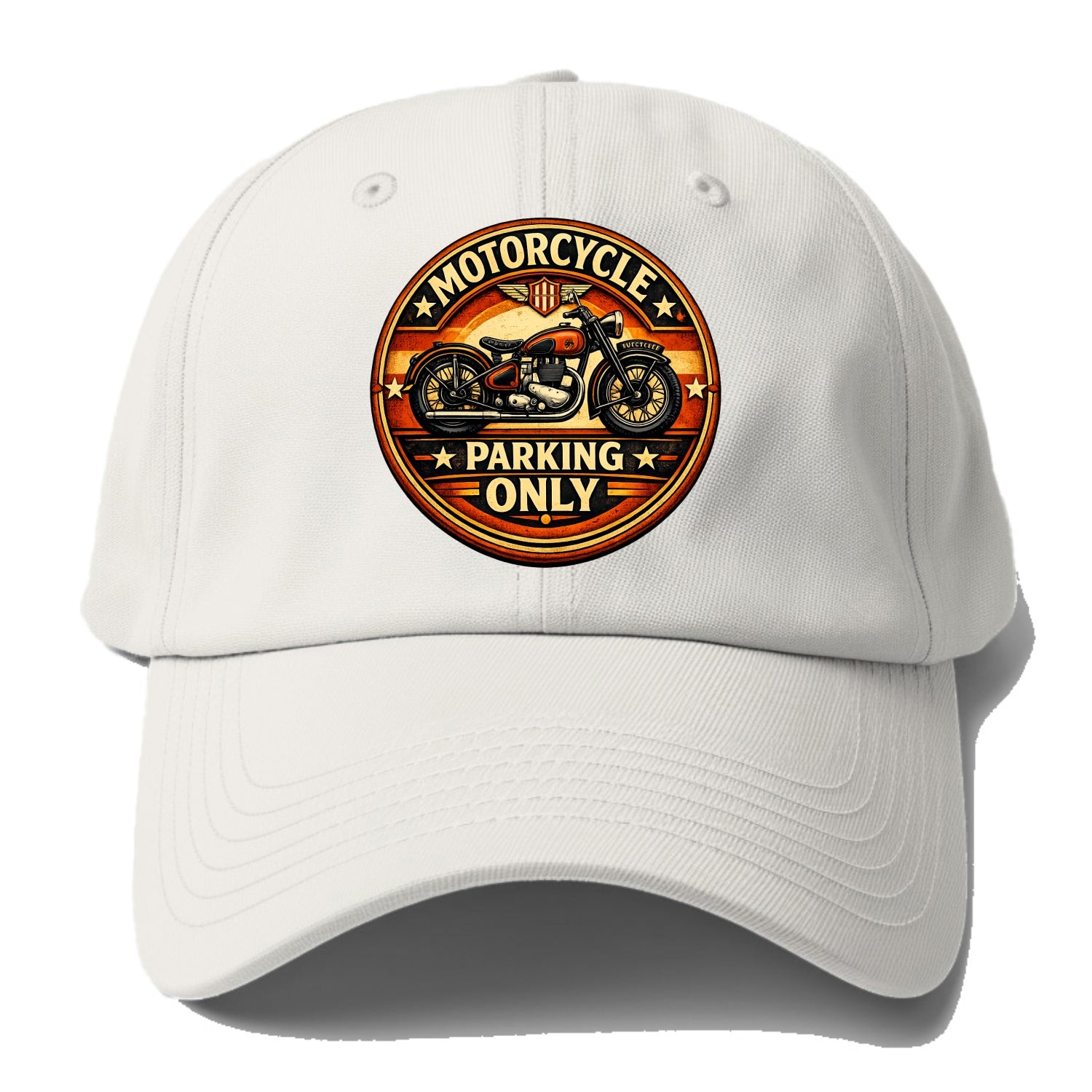 Motorcycle Parking Only - Baseball Cap For Big Heads - Off White