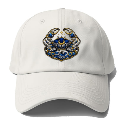 CANCER CRAB - protective crab in silver and blue , water sign - Baseball Cap For Big Heads - Off White