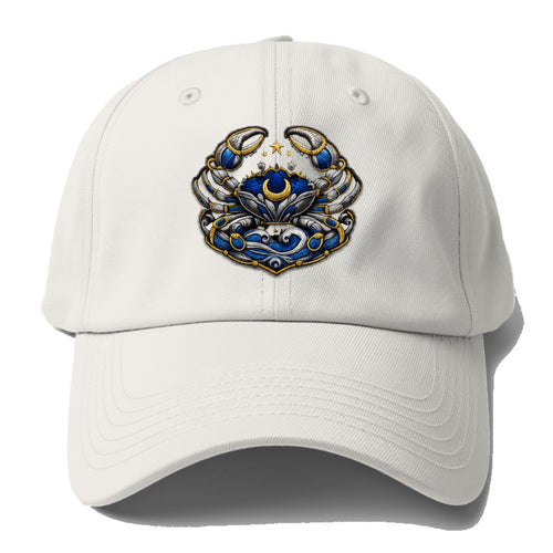 CANCER CRAB - protective crab in silver and blue , water sign - Baseball Cap For Big Heads