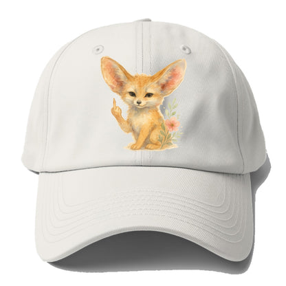 tiny fennec fox with oversized ears, one small paw raised in sass - Baseball Cap For Big Heads - Off White