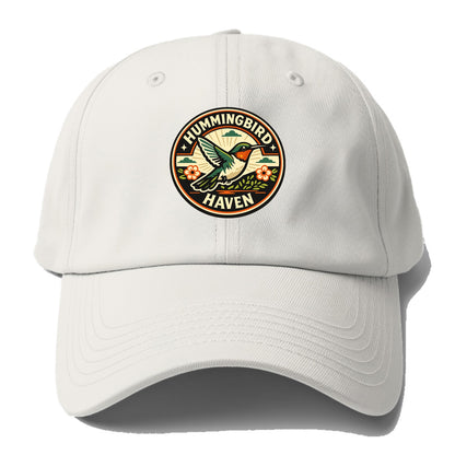 Hummingbird Sanctuary Emblem - Baseball Cap For Big Heads - Off White