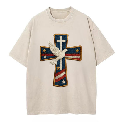 Dove and Cross  - Vintage T-shirt - Off White