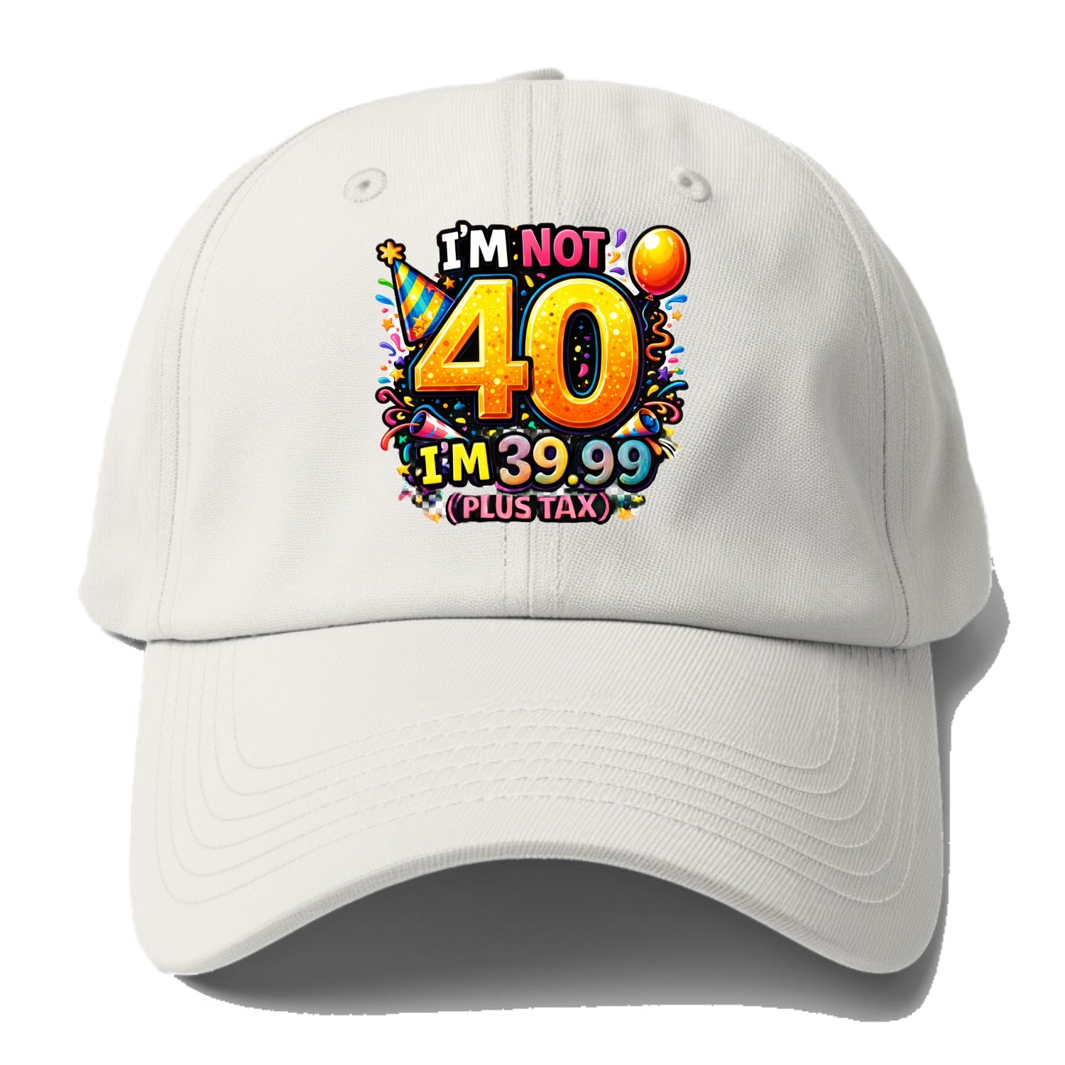 Not 40 Plus Tax - Baseball Cap For Big Heads - Off White