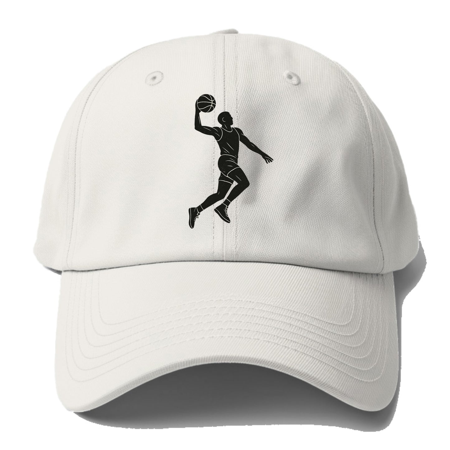 Basketball player dunking silhouette - Baseball Cap - Off White