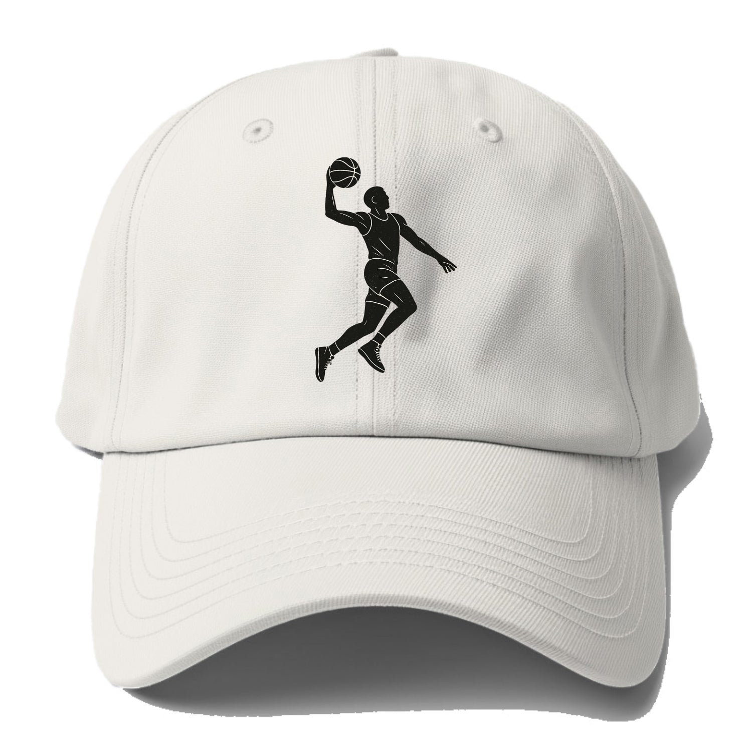 Basketball player dunking silhouette - Baseball Cap - Off White