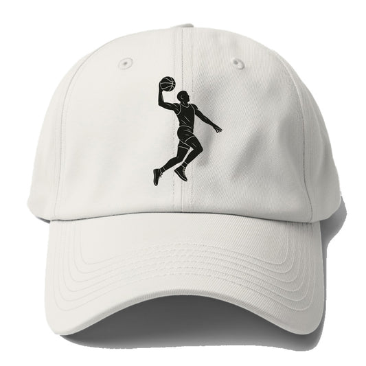 Basketball player dunking silhouette - Baseball Cap - Off White