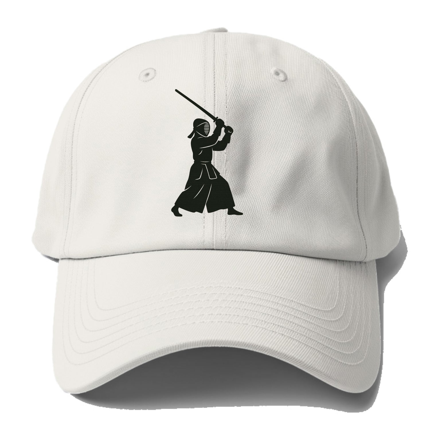 Kendo swordsman in striking stance - Baseball Cap - Off White