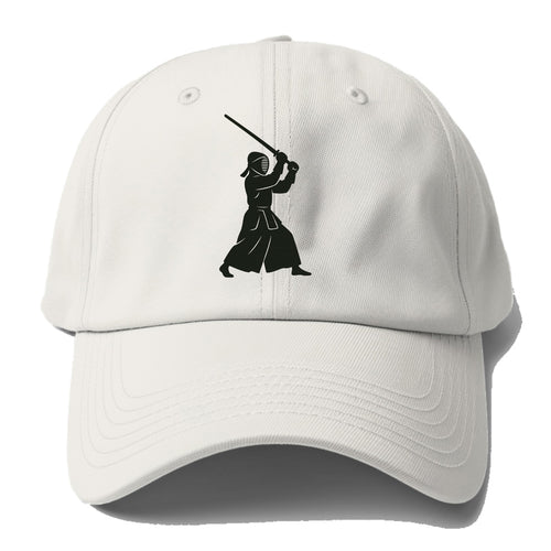Kendo swordsman in striking stance - Baseball Cap
