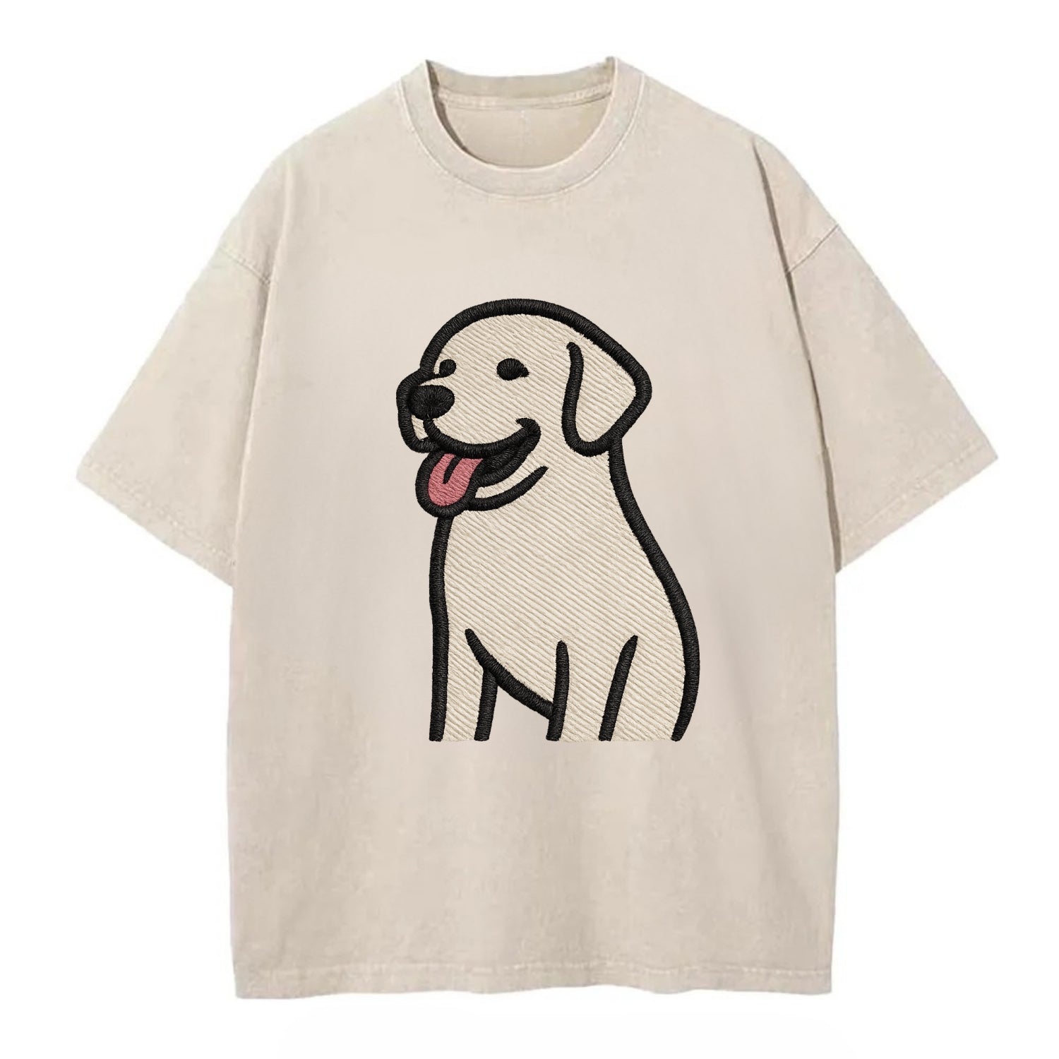 Labrador - Happy panting expression - Vi Vintage T-shirt - Off White