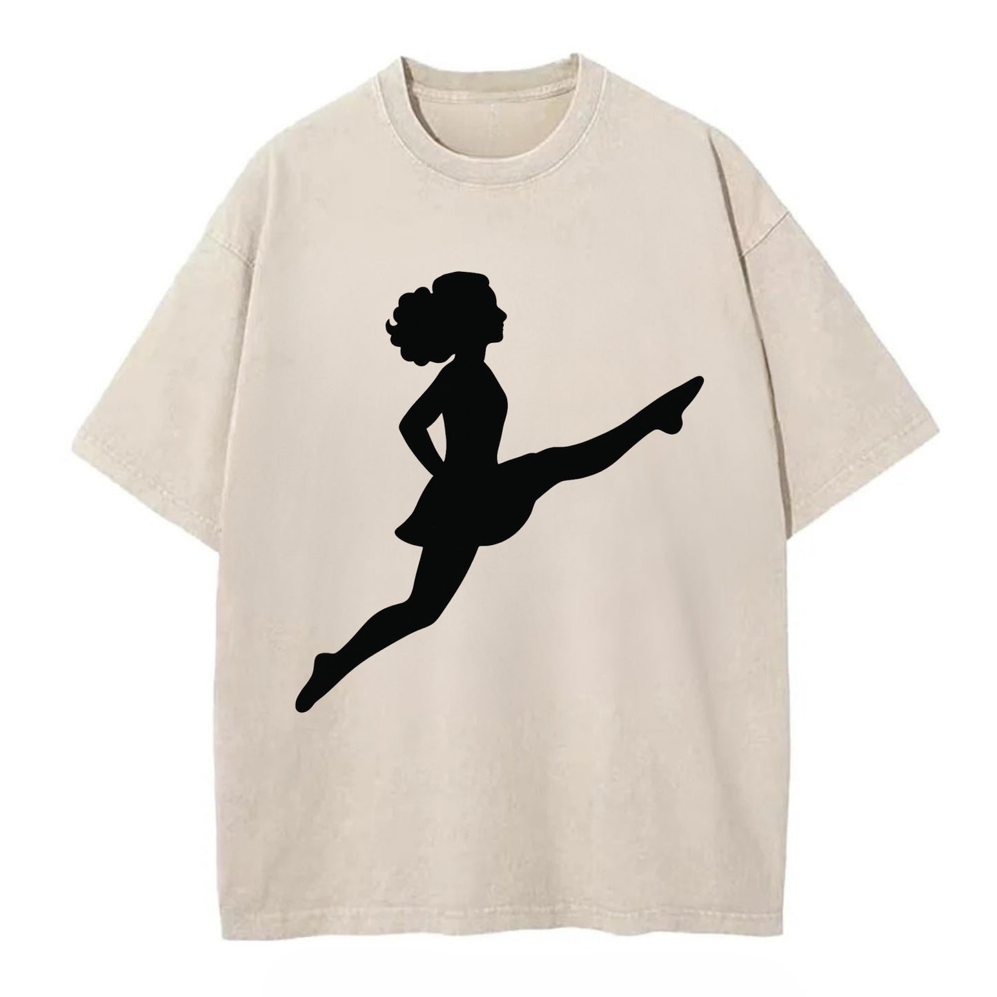 Irish step dancer Riverdance leap - Vintage T-shirt - Off White