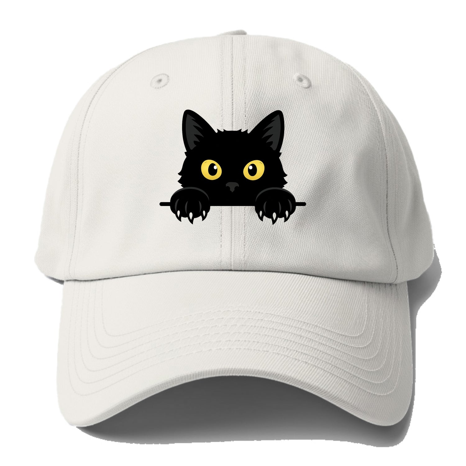 Black Cat  - Baseball Cap For Big Heads - Off White