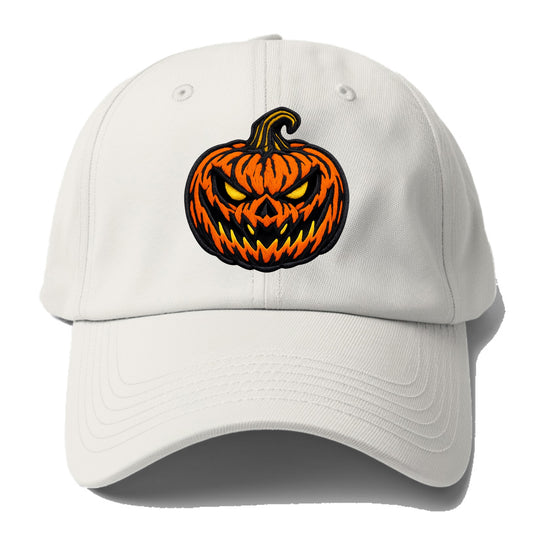 HALLOWEEN PUMPKIN - jack o lantern in orange and black , spooky - Baseball Cap For Big Heads - Off White