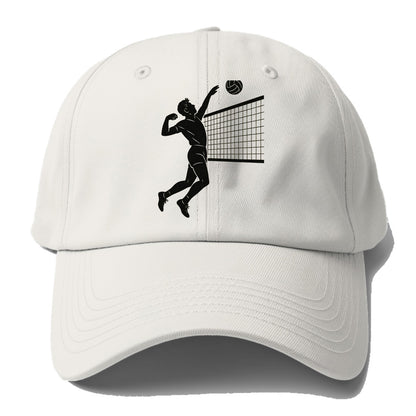 Volleyball player spiking at the net - Baseball Cap For Big Heads - Off White