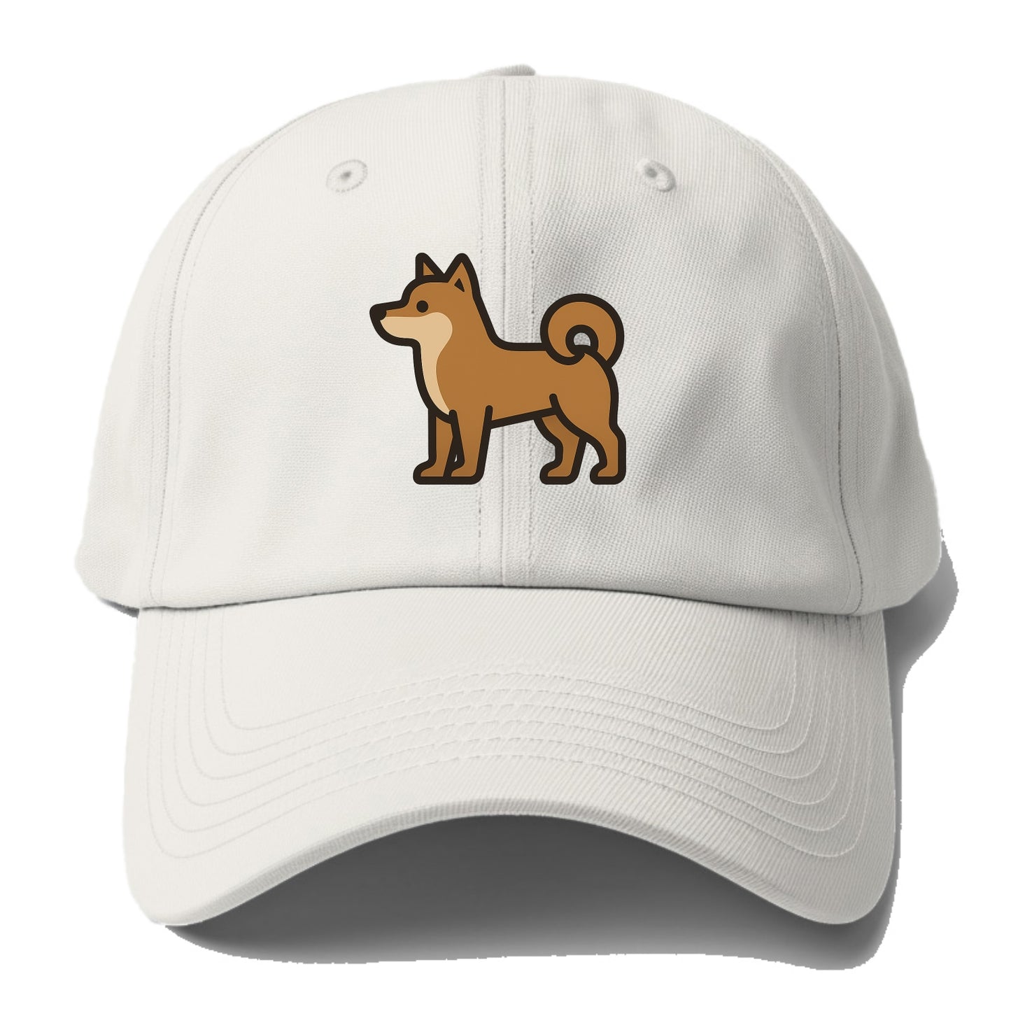 Shiba Inu - Red sesame flat side profile - Baseball Cap For Big Heads - Off White