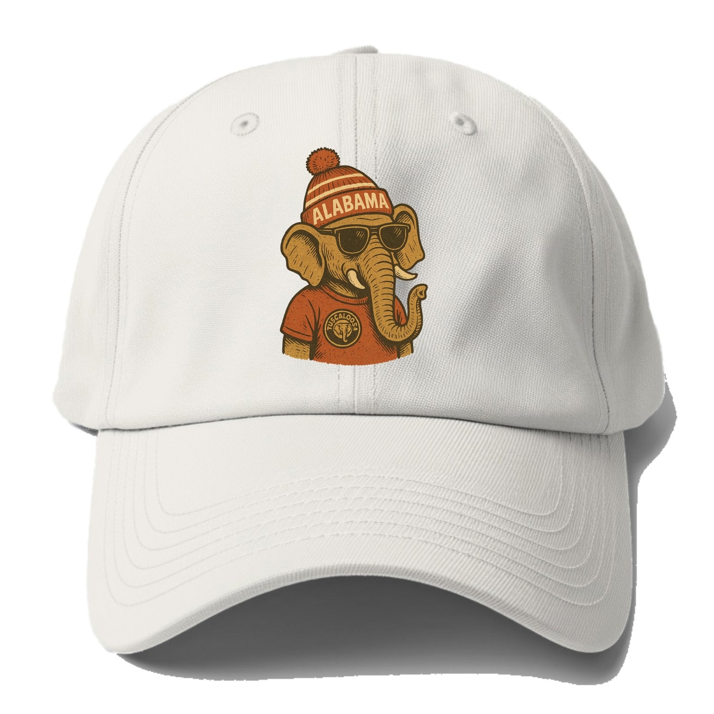 Tuscaloosa Crimson Elephant wearing Alab - Baseball Cap - Off White