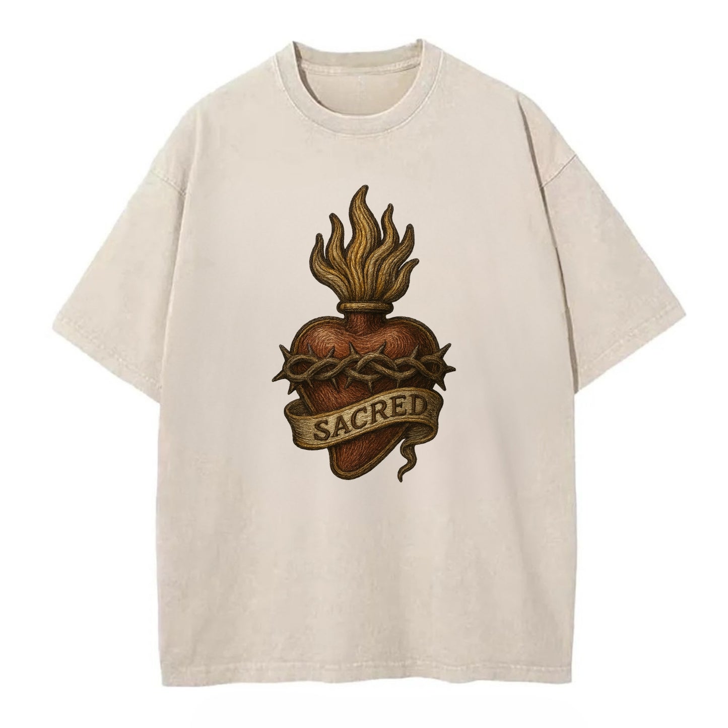 Sacred Heart  - Vintage T-shirt - Off White
