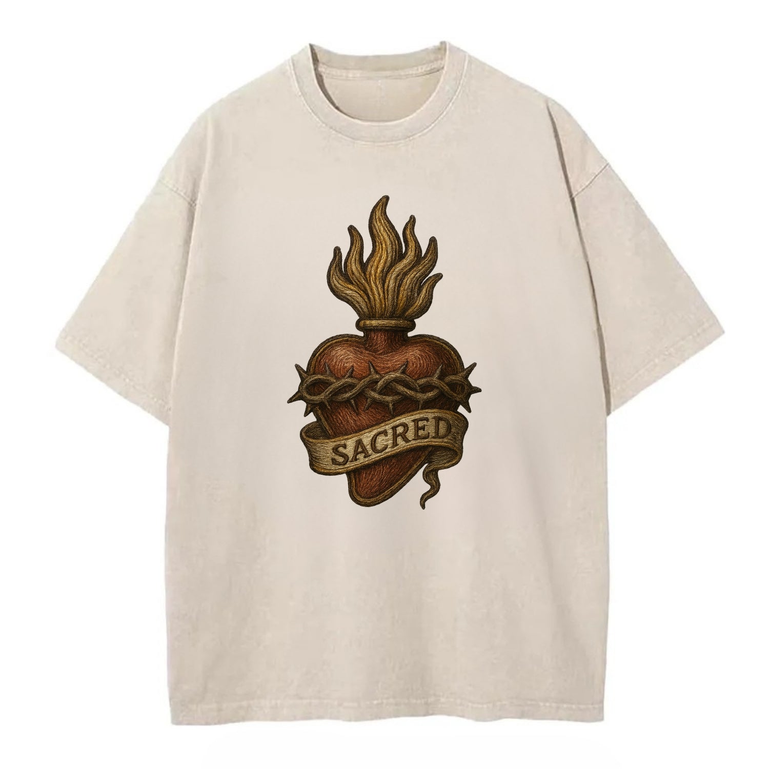 Sacred Heart  - Vintage T-shirt - Off White
