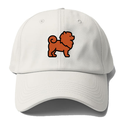 Chow Chow - Red fluffy flat side profile - Baseball Cap For Big Heads - Off White