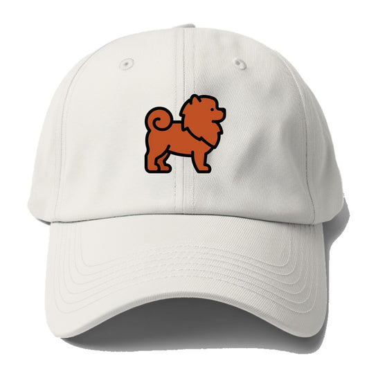 Chow Chow - Red fluffy flat side profile - Baseball Cap For Big Heads - Off White