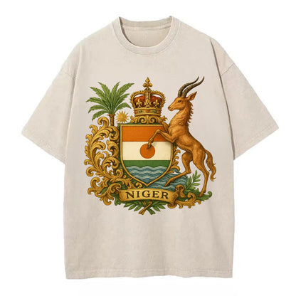 Niger Heritage Badge  - Vintage T-shirt - Off White
