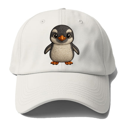 Baby Gentoo Penguin - orange beak, white cap, bright eyes, - Baseball Cap For Big Heads - Off White