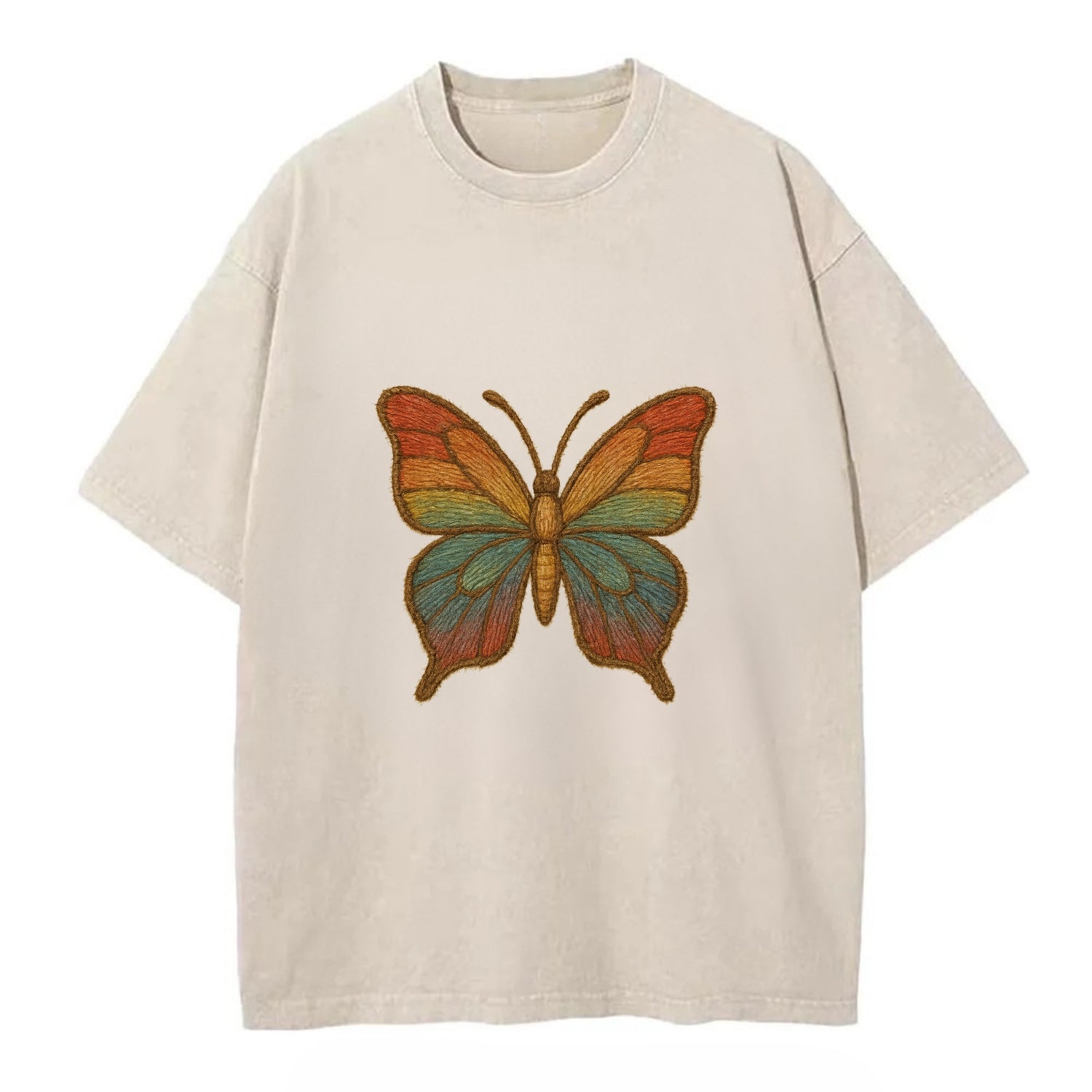 Butterfly Transformation  - Vintage T-shirt - Off White