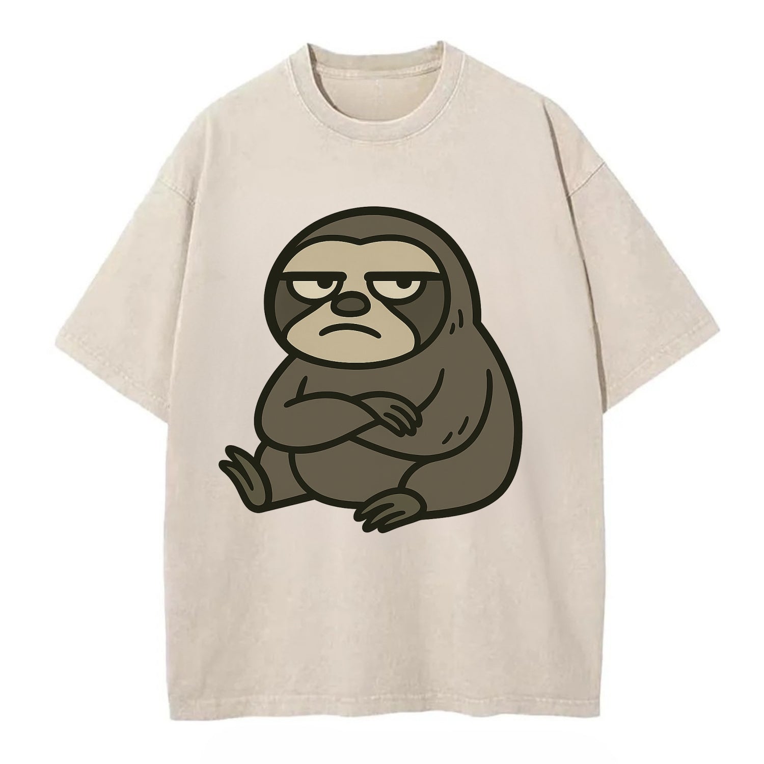 The Sloth Judging Silently - Vintage T-shirt - Off White