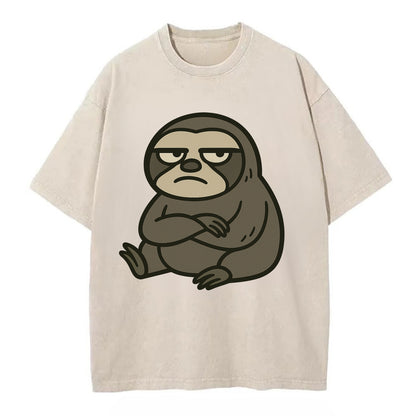 The Sloth Judging Silently - Vintage T-shirt - Off White