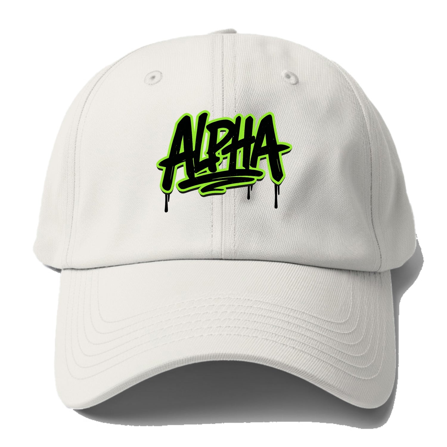 Bold typography design - "ALPHA" - leader of the pack - Baseball Cap - Off White